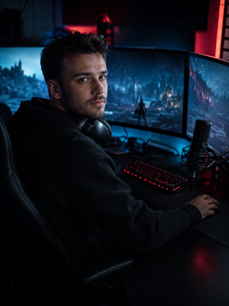 Luca “VNTA” Behrens at his streaming setup